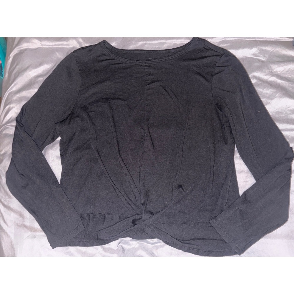 Torrid Active Black Longsleeve Knot Front Tee,‎ Size 1/1X